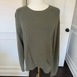 Express Men's Sage Crewneck Olive Green Sweater Medium